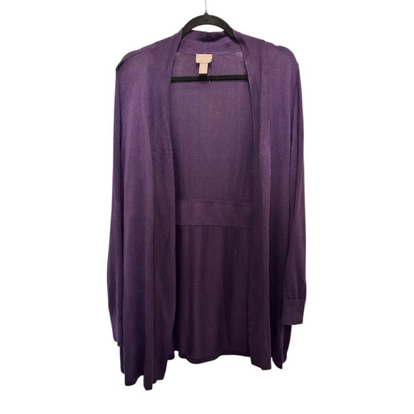 Chicos Open Front Purple Cardigan Sweater Size  XL - Picture 1 of 5